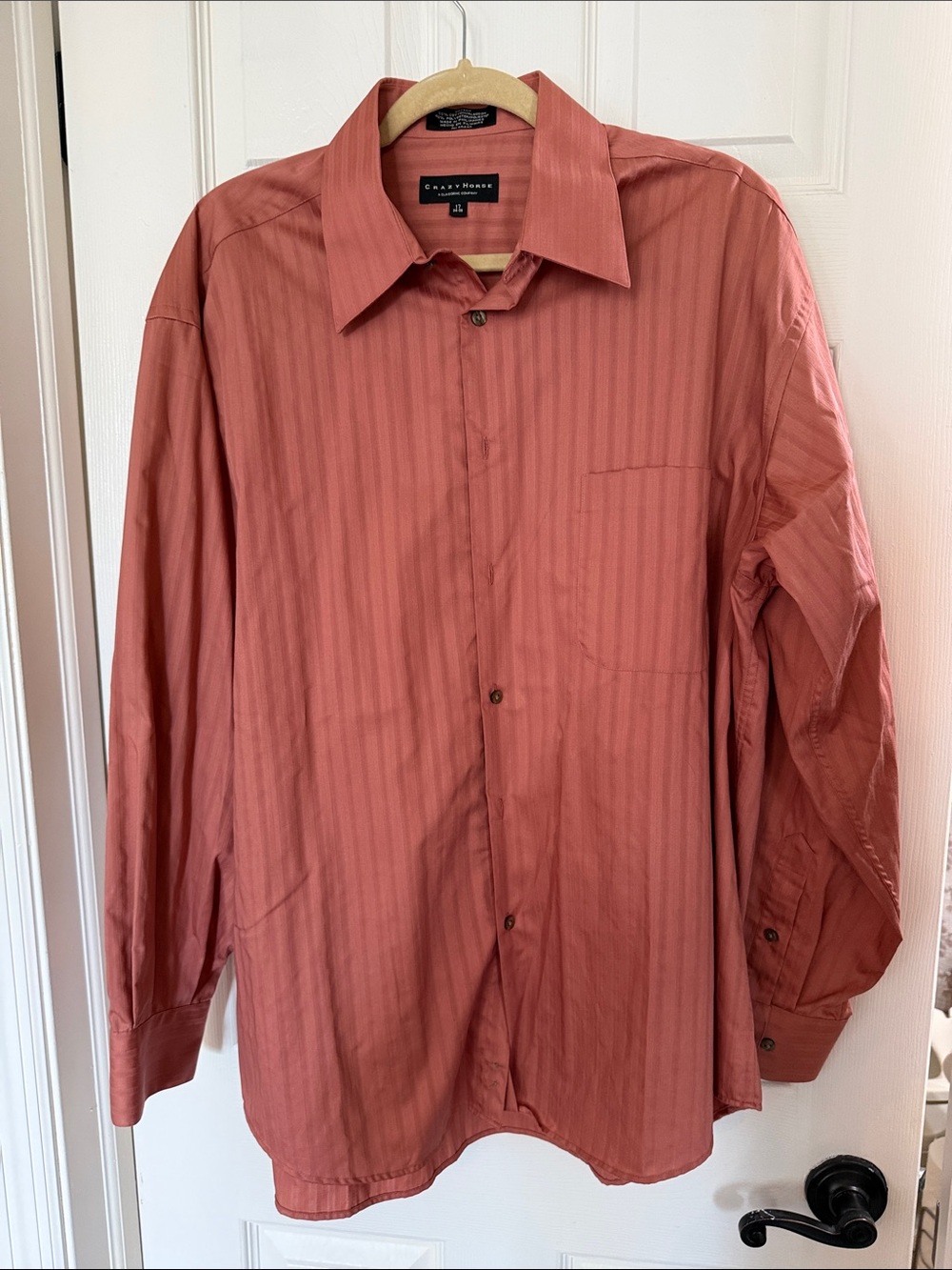 Men's Long-Sleeve Dress Shirt - Rust/Salmon